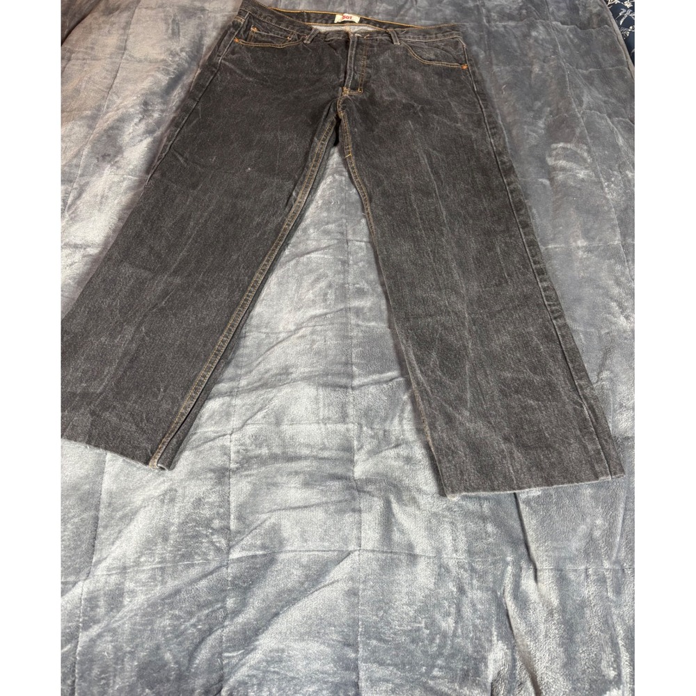 Levi's 501 Original Straight Leg Button Fly Jeans Mens Black Wash Denim